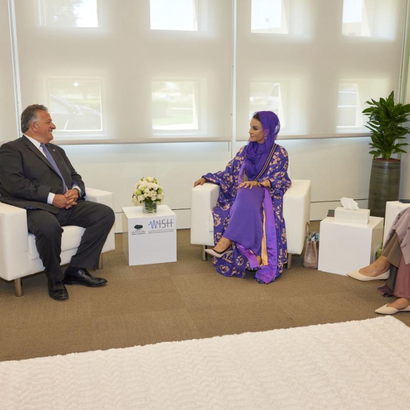 Her Highness meets with the Co-Founder of Moderna Biotechnology Company 
