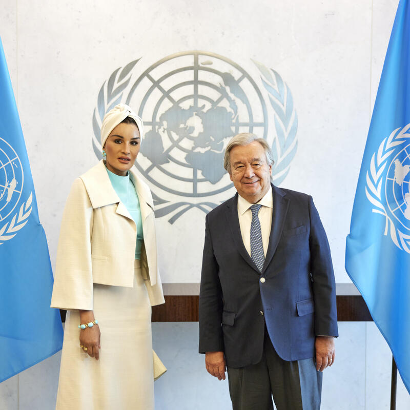 Her Highness Meets with UNSG António Guterres