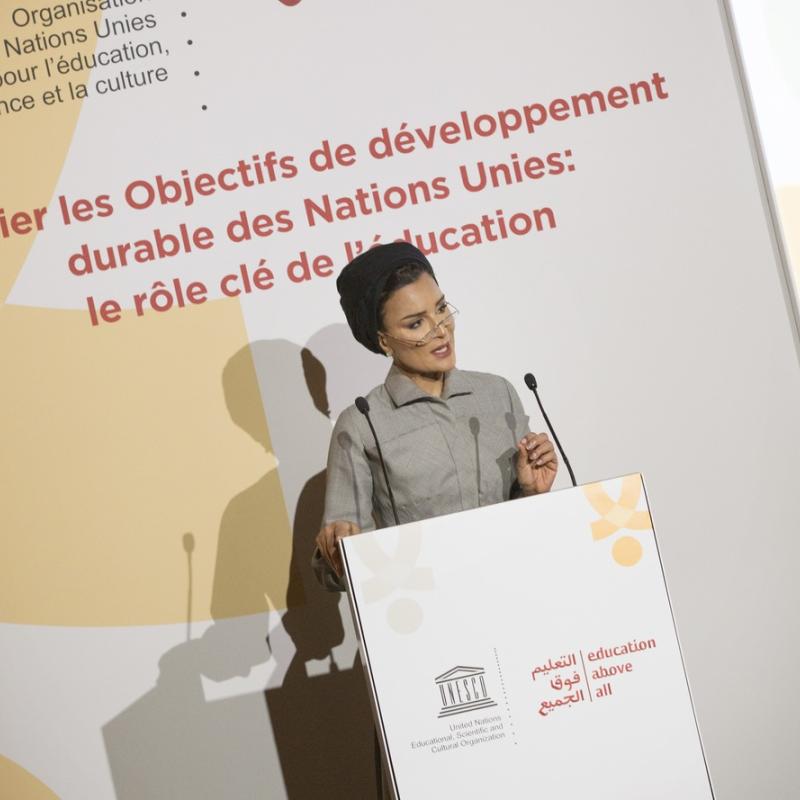 HH Sheikha Moza urges renewed commitment for education at joint high-level event in Paris