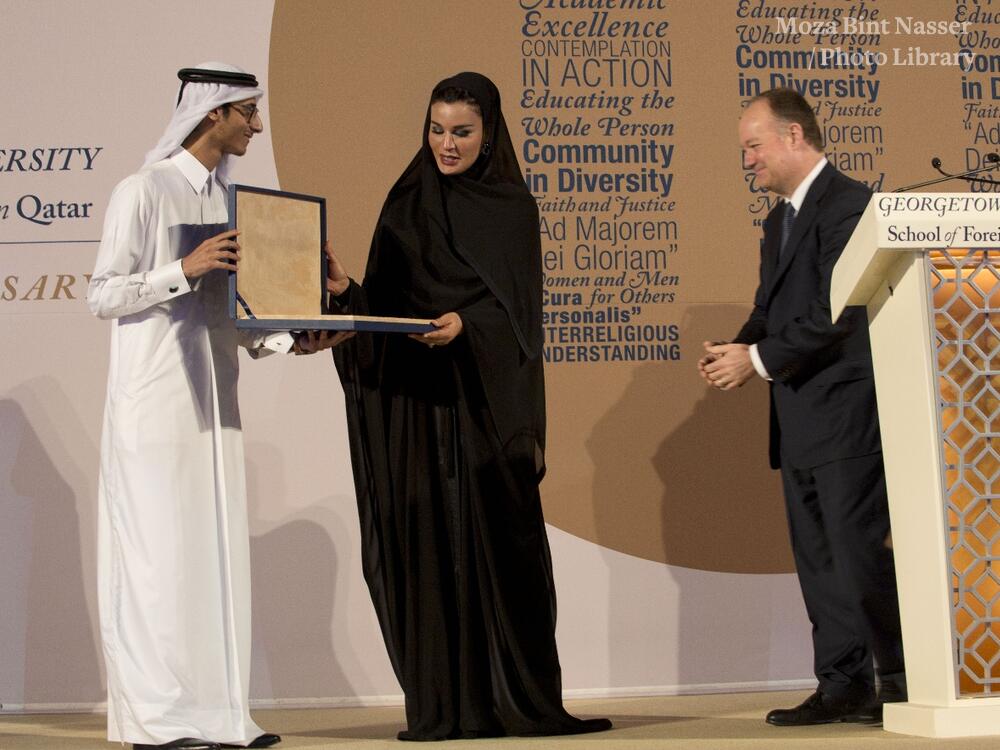  HH Sheikha Moza attends Georgetown University in Qatar 10-year celebrations   