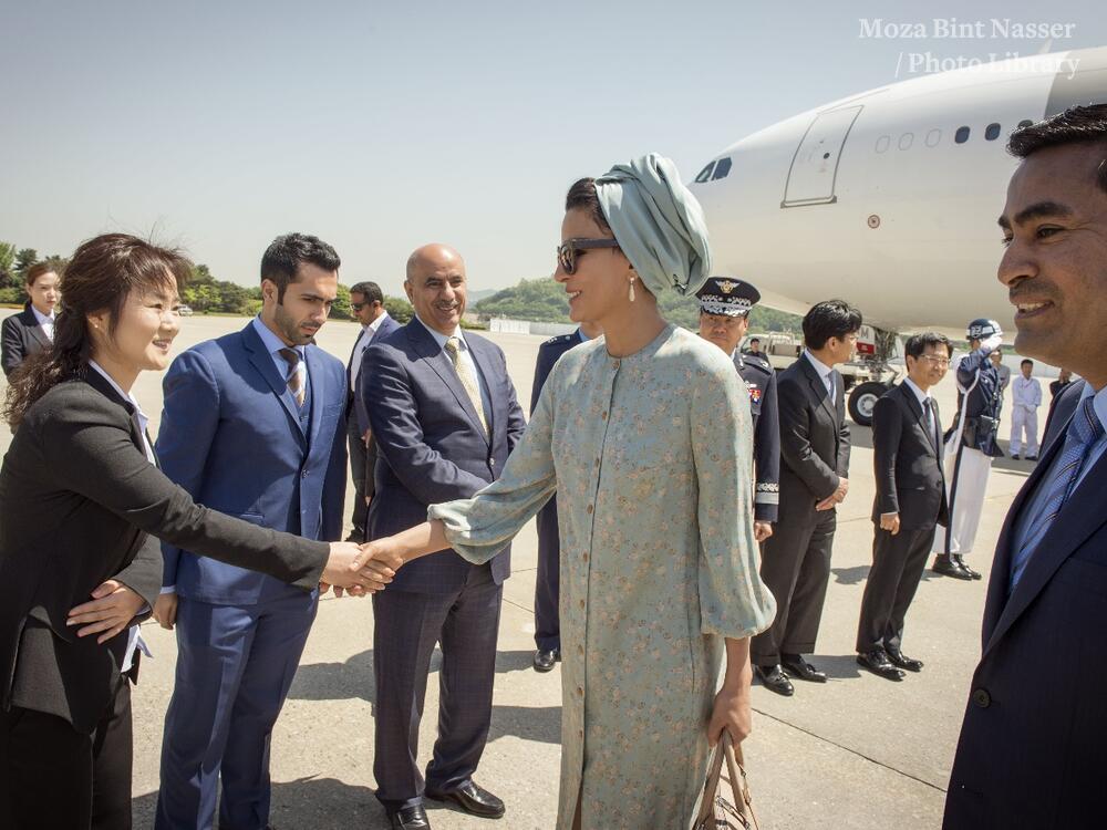 HH Sheikha Moza arrives in South Korea 