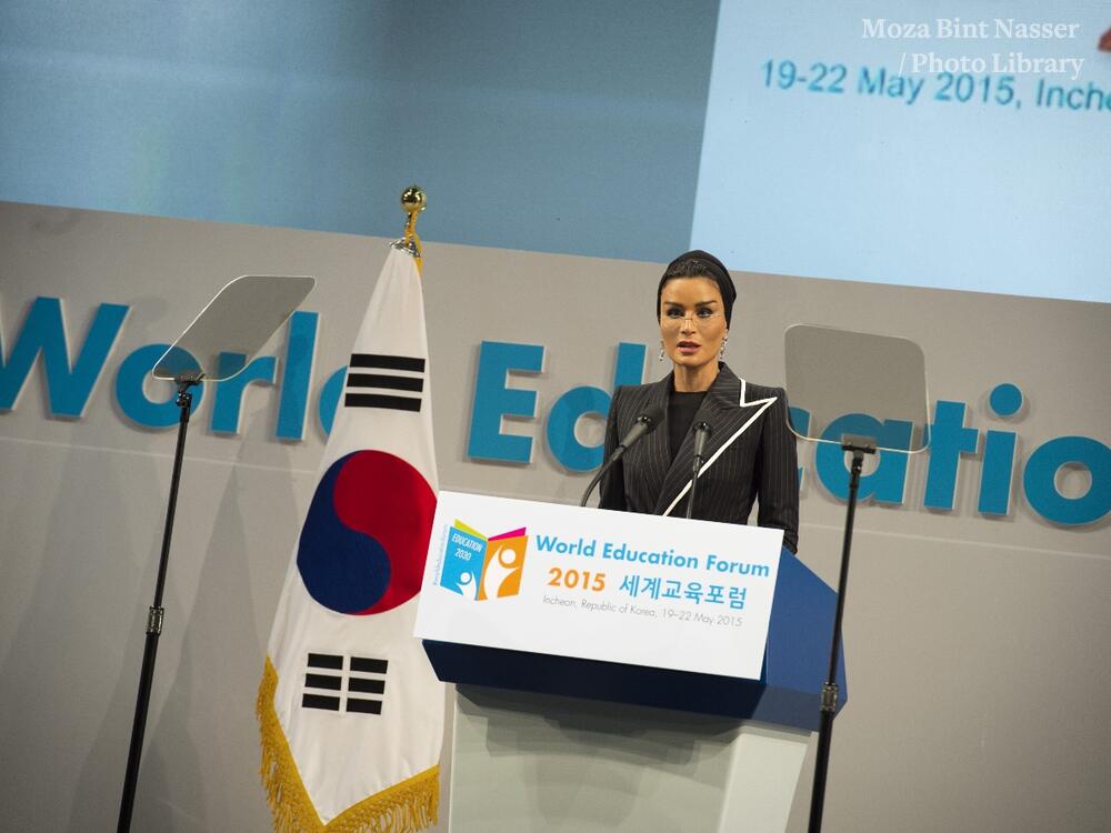 HH Sheikha Moza at the World Education Forum 2015 and the 6th Asian Leadership Conference in Korea