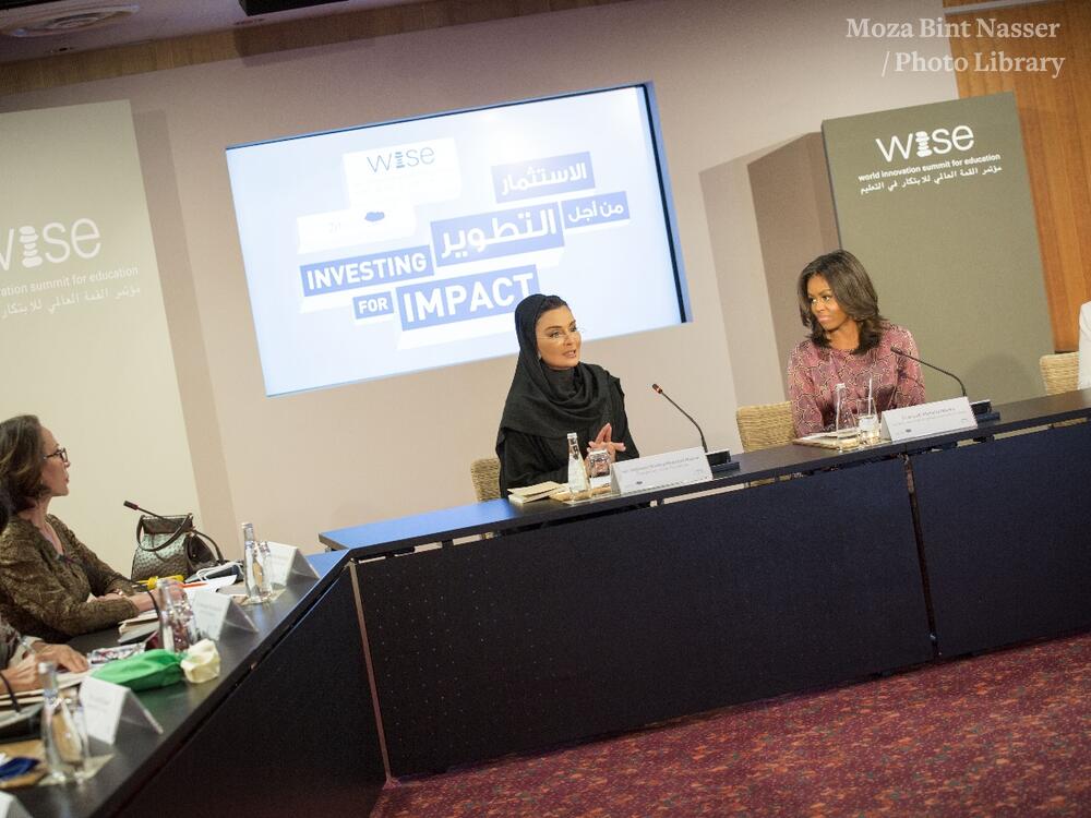 HH Sheikha Moza speaks at wise high-level roundtable on girl's education