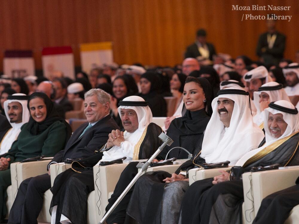 HH The Father Amir and HH Sheikha Moza attend QF Convocation 2016 