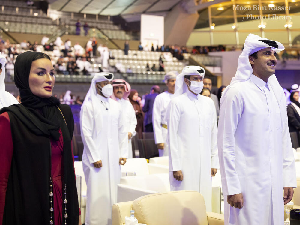 His Highness the Amir and Her Highness attend the 2022 QF Convocation.