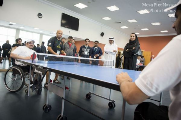 صاحبا السمو يشاركان في فعاليات اليوم الرياضي بمؤسسة قطر
