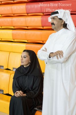 صاحبا السمو يشاركان في فعاليات اليوم الرياضي بمؤسسة قطر