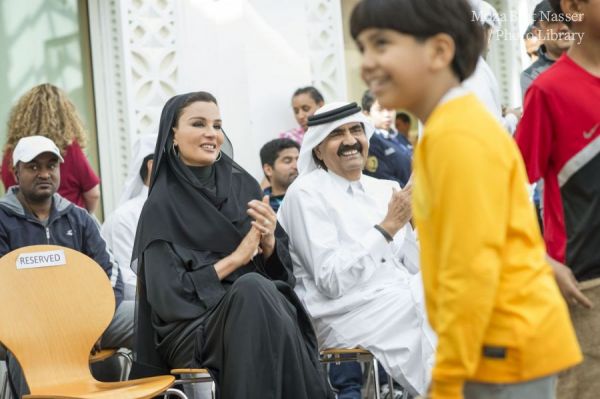 TH the Father Emir Sheikh Hamad and Sheikha Moza at QF National Sports Day 2015