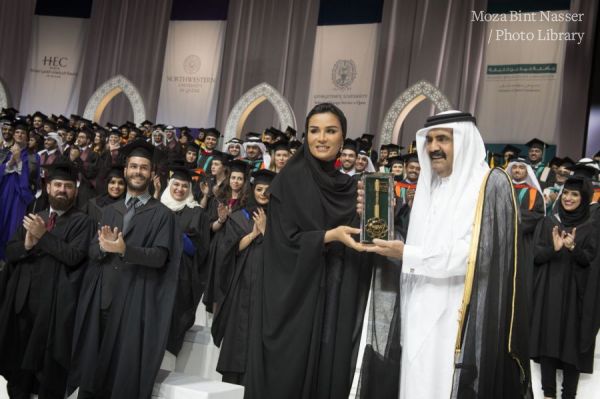 TH the Father Emir and Sheikha Moza at the annual Qatar Foundation Convocation Ceremony 2015