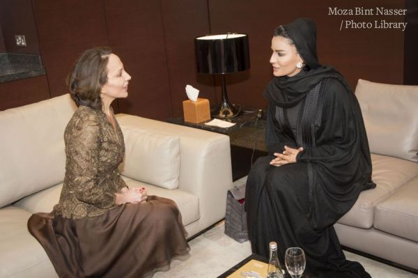 HH Sheikha Moza meets First Lady of Gabon at WISE 2015