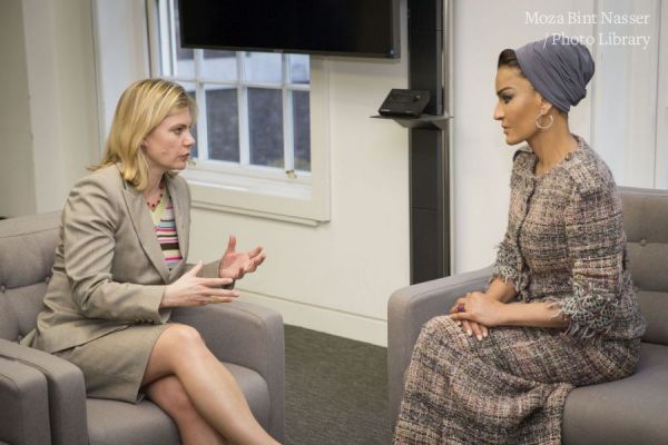 HH Sheikha Moza witnessed the signing of an agreement with the UK Department for International Development. 