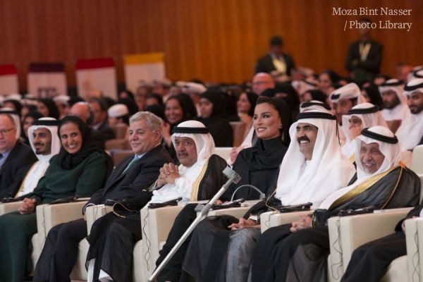 Their Highnesses the Father Amir and Sheikha Moza attend Qatar Foundation's Convocation 2016. 