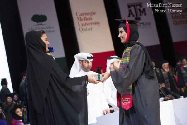 Their Highnesses the Father Amir and Sheikha Moza attend Qatar Foundation's Convocation 2016. 