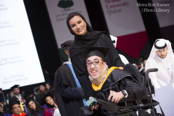 Their Highnesses the Father Amir and Sheikha Moza attend Qatar Foundation's Convocation 2016. 