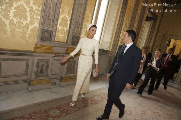 HH Sheikha Moza bint Nasser meets Italian Prime Minister Matteo Renzi 