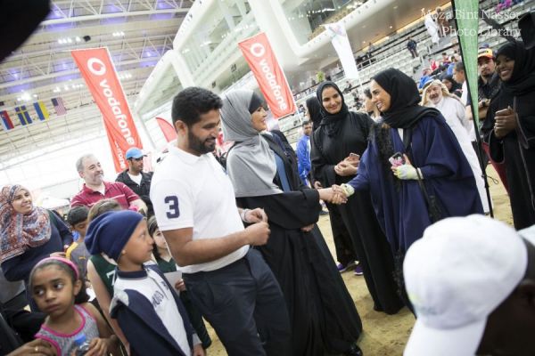 HH Sheikha Moza attends National Sports Day activities at QF