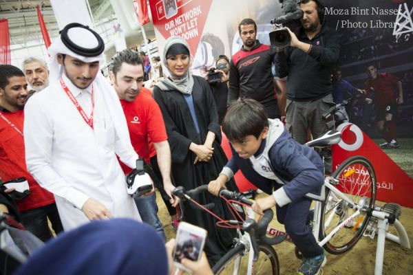 HH Sheikha Moza attends National Sports Day activities at QF