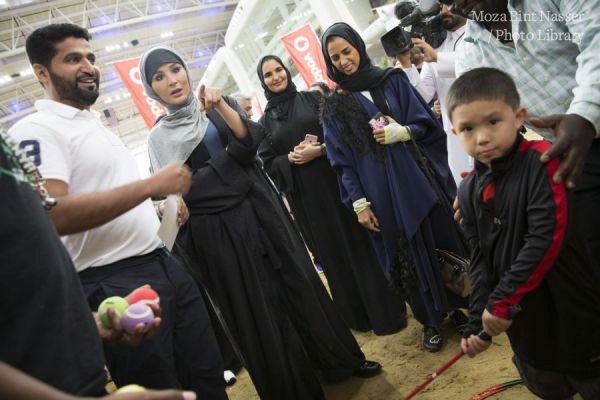 HH Sheikha Moza attends National Sports Day activities at QF