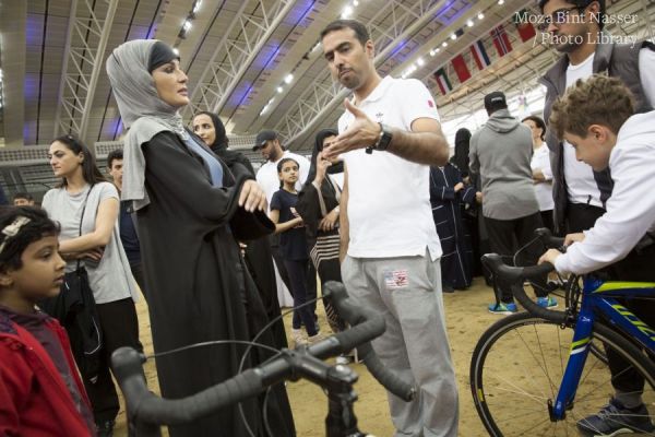 HH Sheikha Moza attends National Sports Day activities at QF