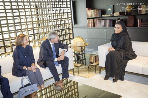 HH Sheikha Moza meets with Italian Prime Minister 