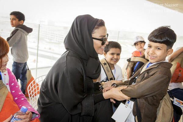 Her Highness meets with the participants of Al Bawasil Camp, organized by the Qatar Diabetes Association