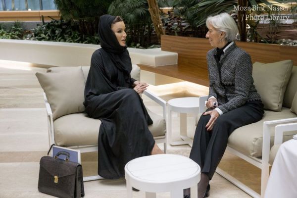 HH Sheikha Moza meets with Managing Director of IMF
