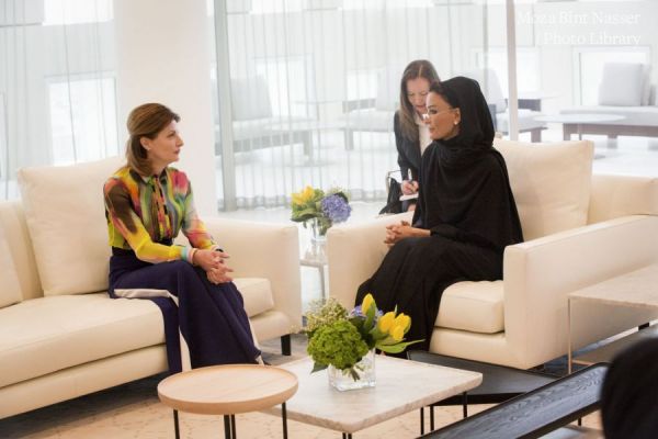 HH Sheikha Moza meets with Wife of President of Ukraine 