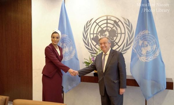 HH Sheikha Moza meets with UN Secretary-General in New York