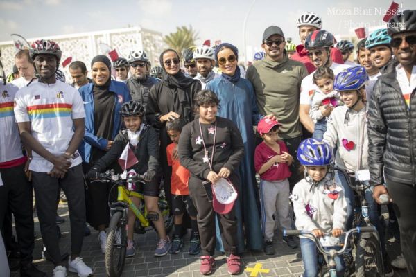 HH Sheikha Moza participates in National Sport Day at Education City