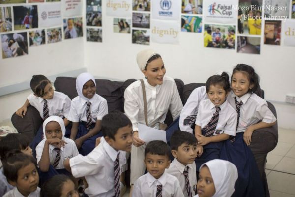 HH Sheikha Moza visits refugee children in Education Above All projects in Malaysia