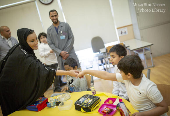 Her Highness visits students at AlShafallah center and Al Noor center of blind 