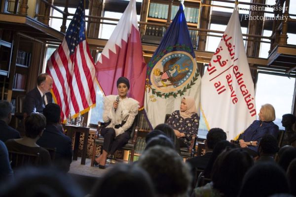 HH Sheikha Moza participates in seminar discussion at Georgetown University in Washington DC