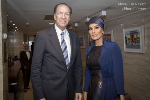 HH Sheikha Moza meets with President of World Bank Group