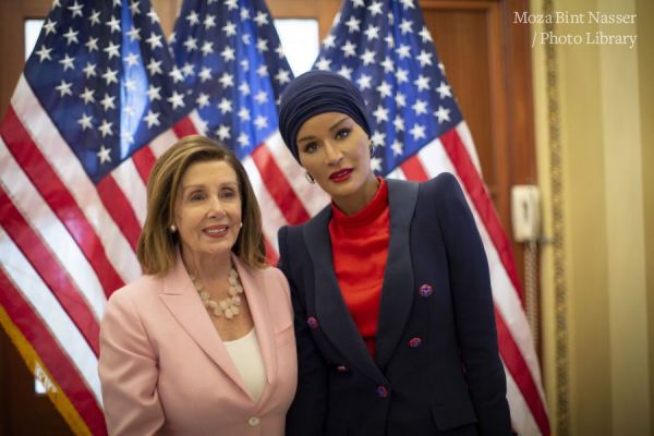 HH Sheikha Moza meets with US Speaker Nancy Pelosi