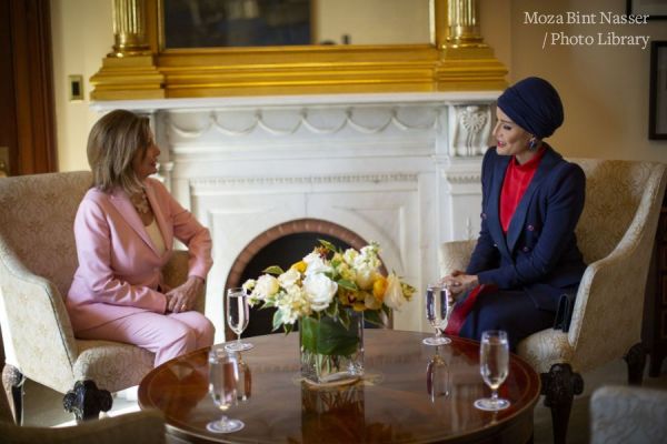 HH Sheikha Moza meets with US Speaker Nancy Pelosi