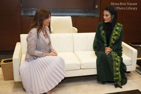 HH Sheikha Moza meets with First Lady of Paraguay