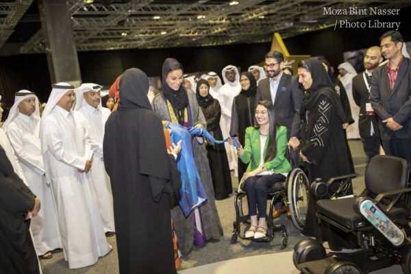 HH Sheikha Moza tours exhibition of Doha International Conference for Disability and Development