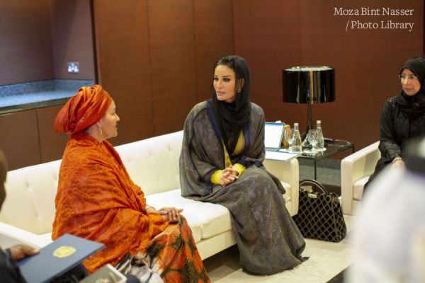 HH Sheikha Moza meets with UN Deputy Secretary-General 