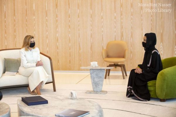 HH Sheikha Moza meets First Lady of Ukraine