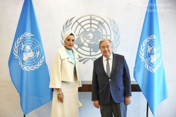 صاحبة السمو تجتمع بالأمين العام للأمم المتحدة