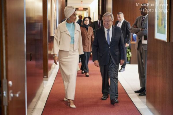 صاحبة السمو تجتمع بالأمين العام للأمم المتحدة