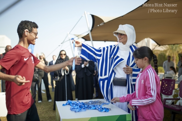 صاحبة السمو تشهد فعاليات اليوم الرياضي للدولة في مؤسسة قطر